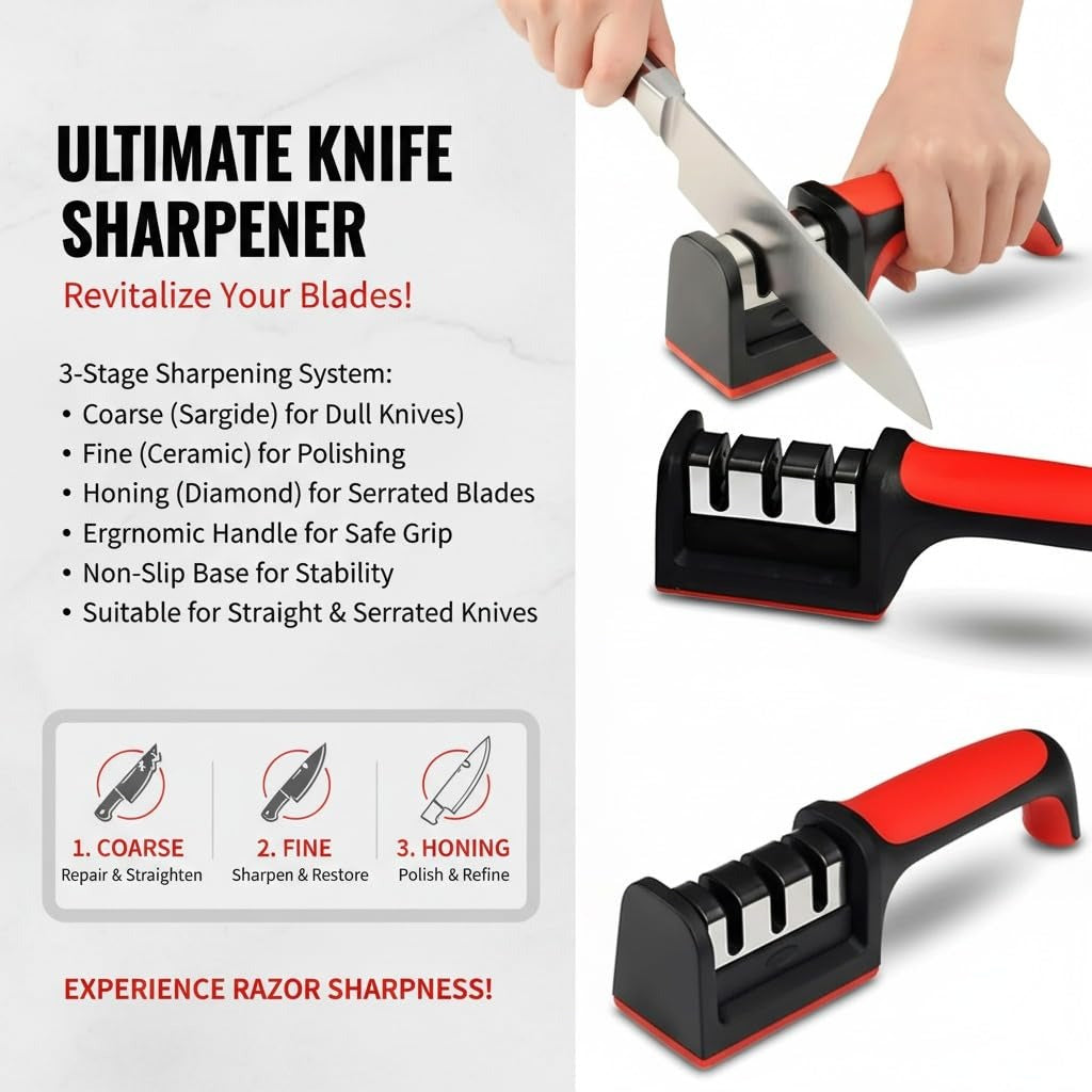 3 in 1 Knife Sharpener